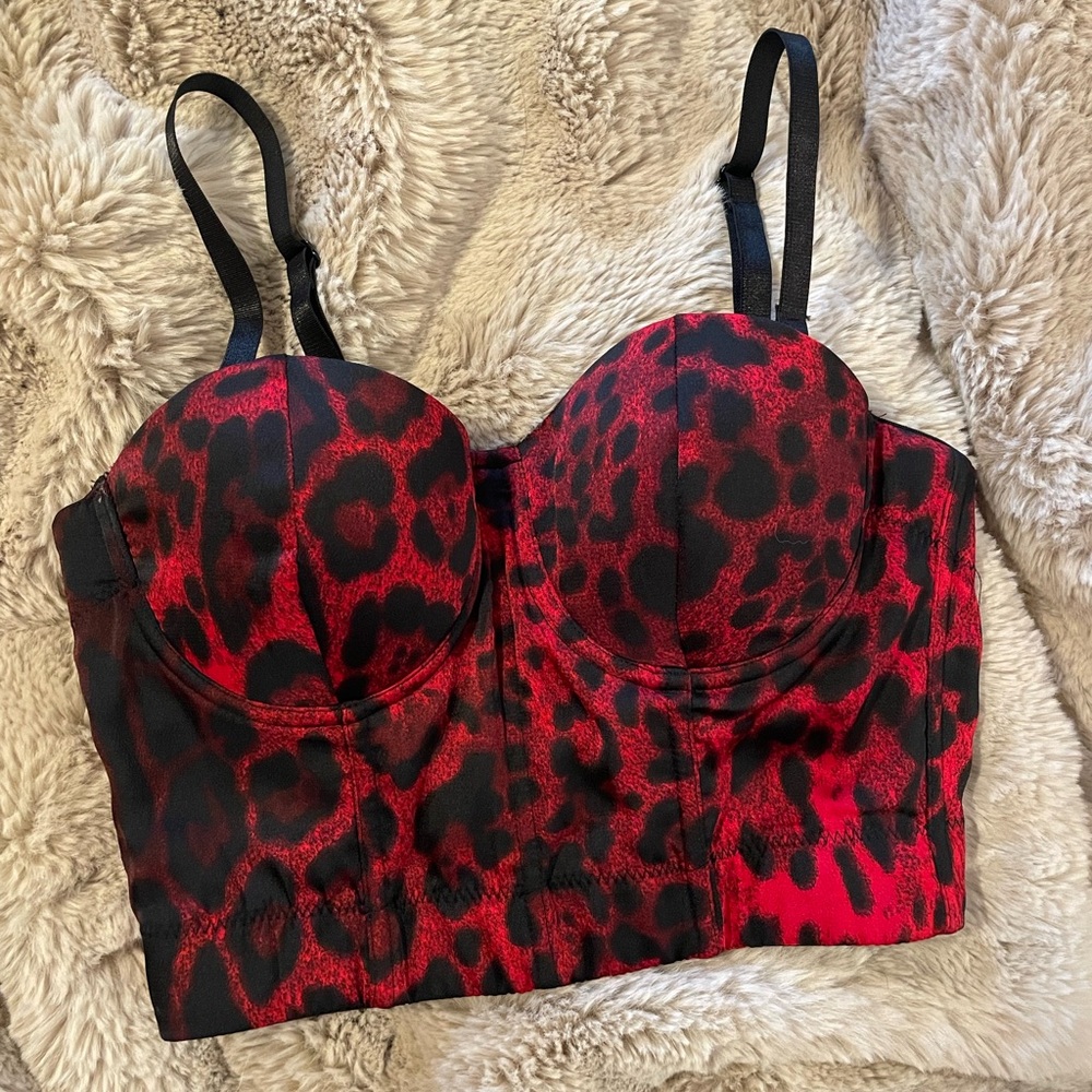 Red Leopard Bustier